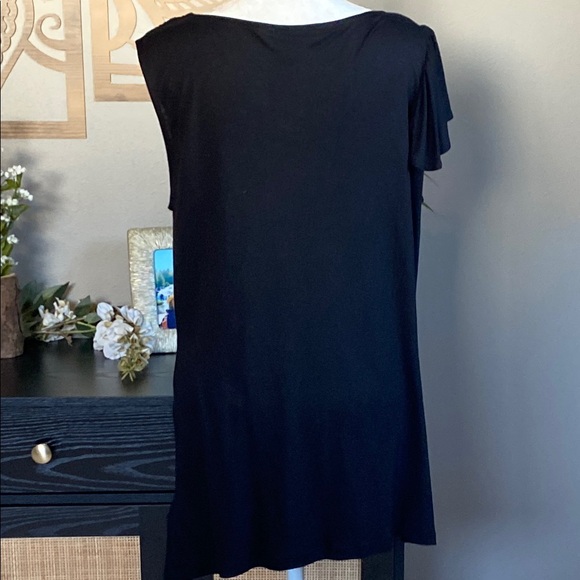 MICHAEL Michael Kors Black Asymmetrical Cowl Neck Tunic Top - Picture 2 of 10